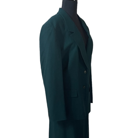 Pendleton Classic Virgin Wool Hunter Green 2 Pcs Suit Sz 16 Blazer 14 Skirt Set - Picture 5 of 16